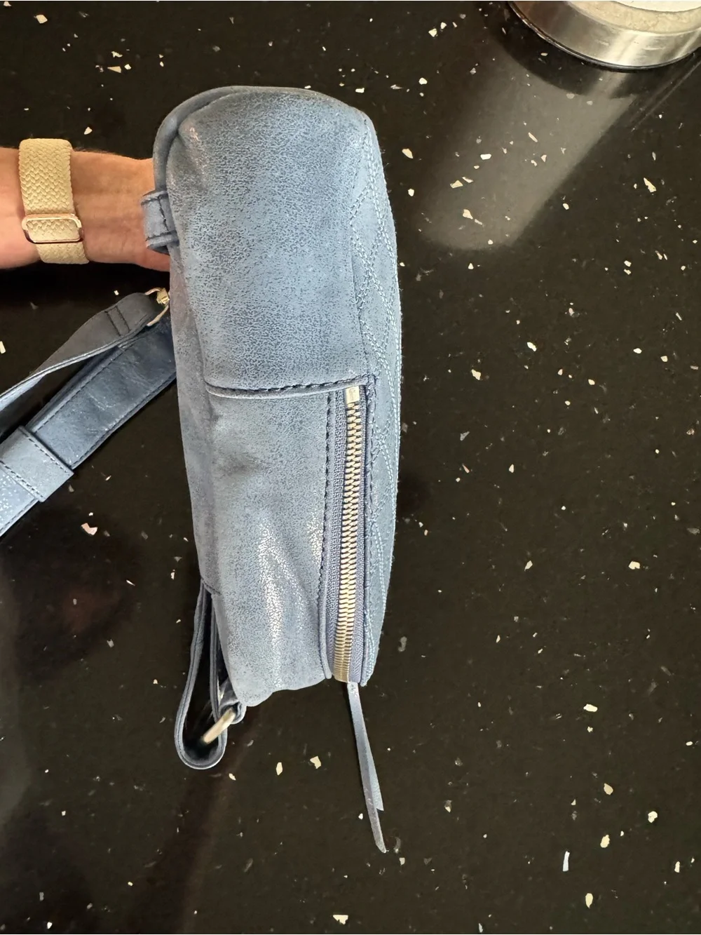 Hobo International Fern Sling in buffed leather azure blue, like new!